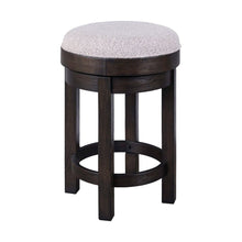 Swivel Console Stool 25" Height  - Peppercorn Oak Wood with Taupe Linen
