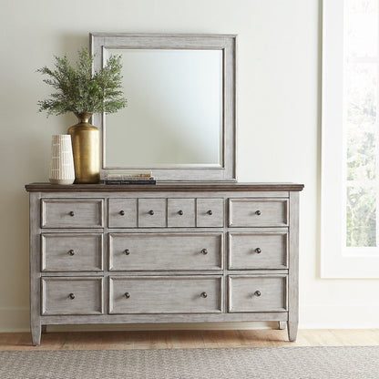 Heartland King Panel Bed, Dresser & Mirror, Chest