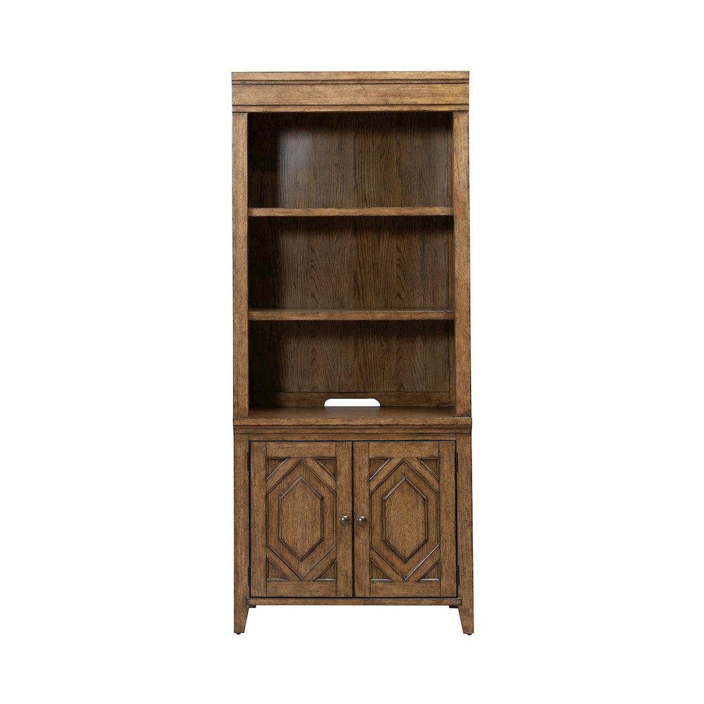 Carolina Park Bunching Bookcase for Living Room Office Storage  - Amber Brown