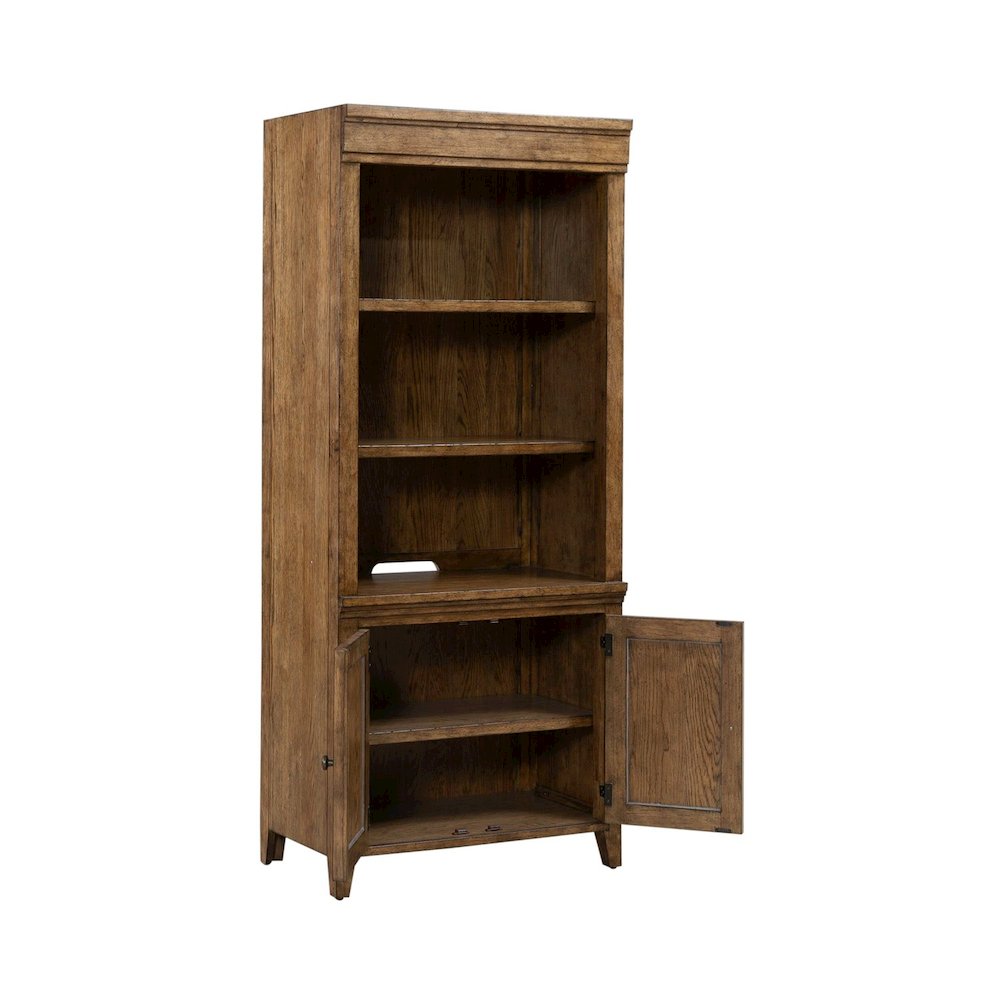 Carolina Park Bunching Bookcase for Living Room Office Storage  - Amber Brown