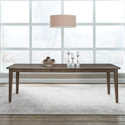 5 Piece Rectangular Dining Room Table with 4 Chairs Set  - Amber Brown