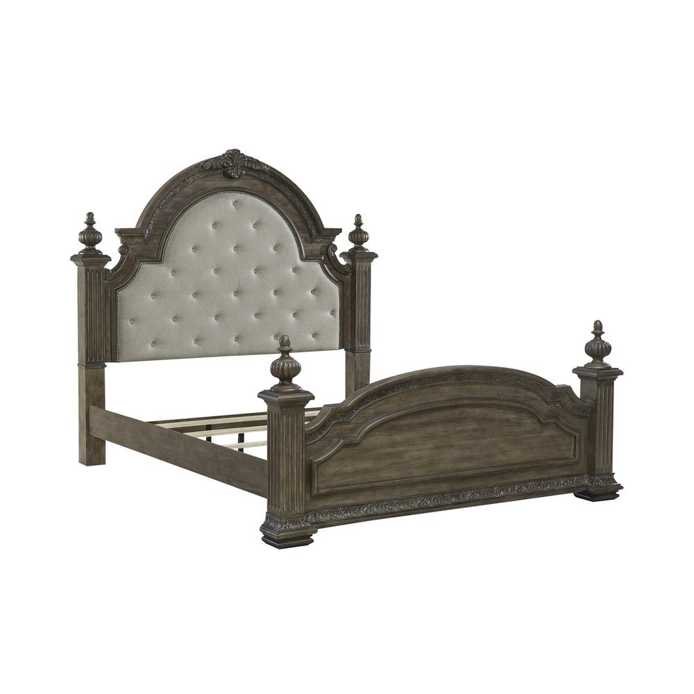 Carlisle Court Queen Poster Bed - Chestnut with Gray Dusty Wax Finish
