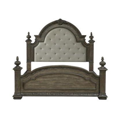Carlisle Court Queen Poster Bed - Chestnut with Gray Dusty Wax Finish