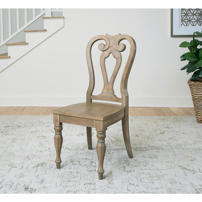 Magnolia Manor Opt 5 Piece Pedestal Table Set - Weathered Bisque