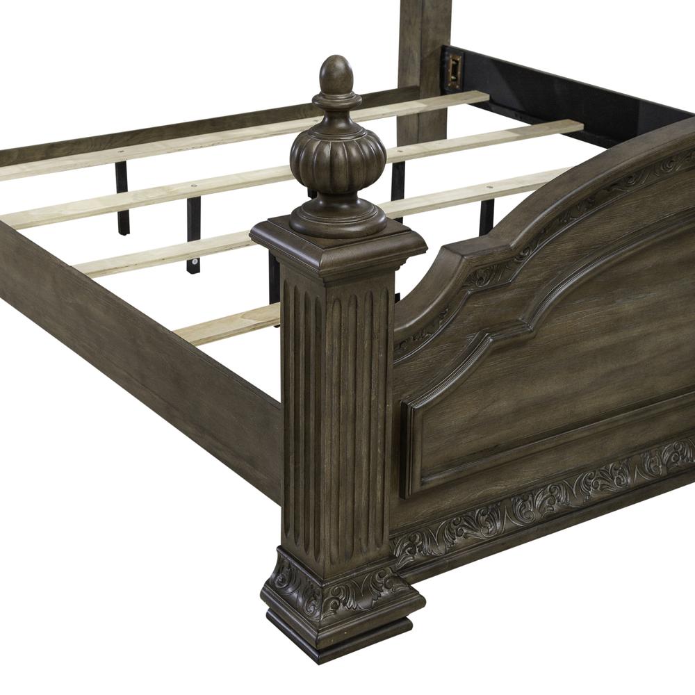 Carlisle Court Queen Poster Bed - Chestnut with Gray Dusty Wax Finish