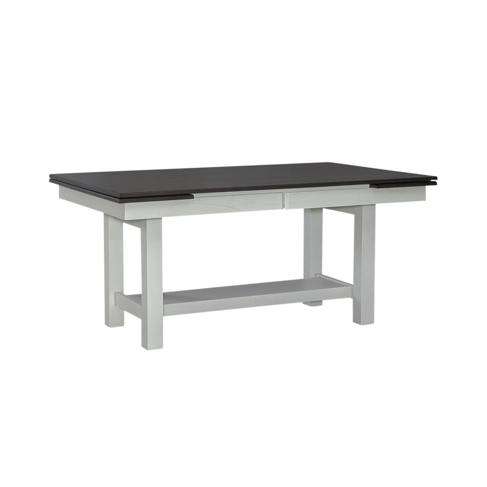 Brook Bay 6 Piece Trestle Table Set - Textured White Finish in White