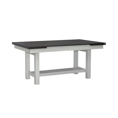 Brook Bay 6 Piece Trestle Table Set - Textured White Finish in White