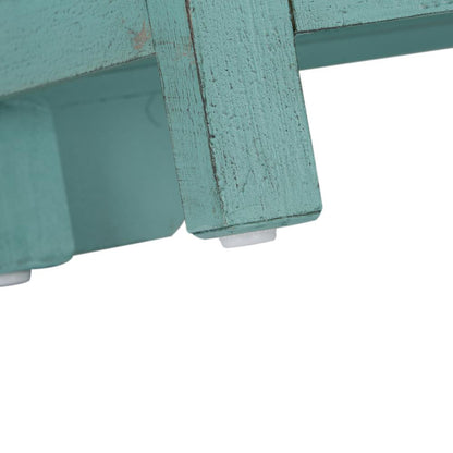 Kensington 4 Door Accent Cabinet in Turquoise w/ Worn Wood Tone Top