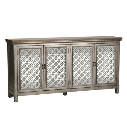 Westridge 4 Door Accent Cabinet in Wirebrushed Gray