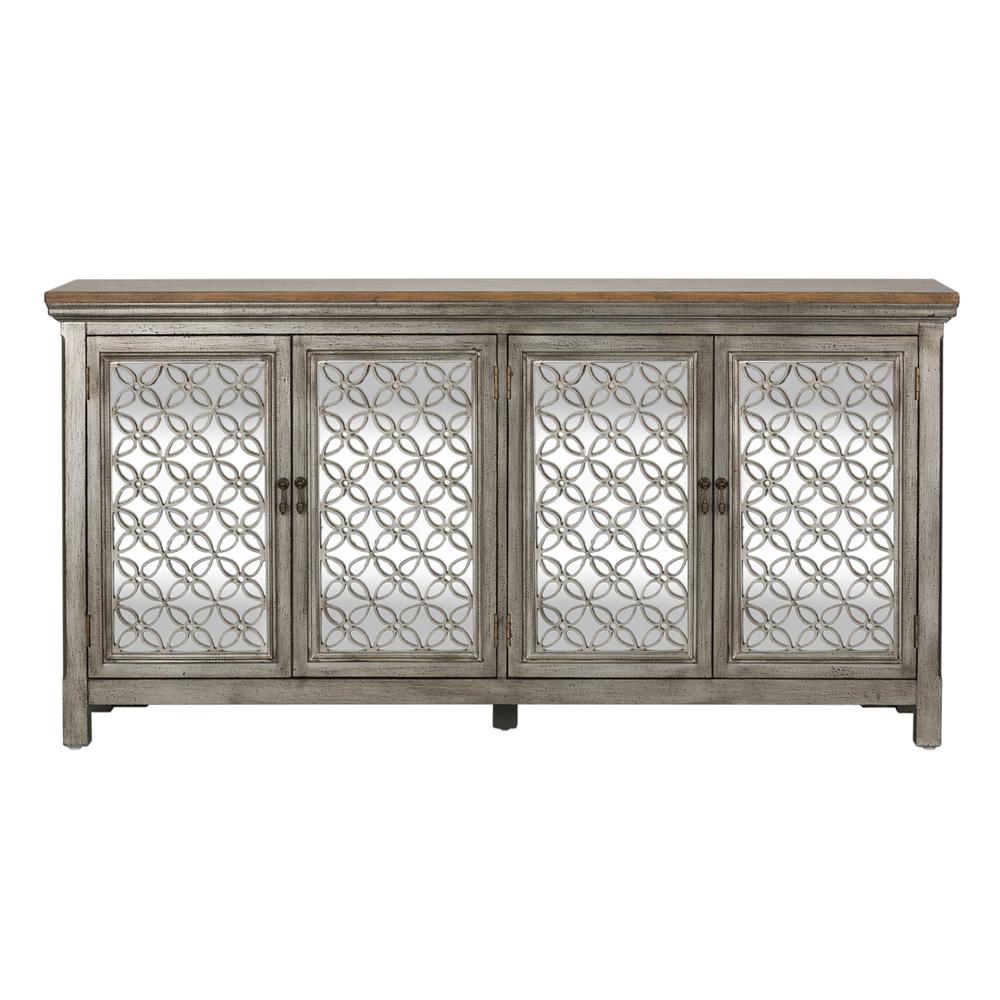 Westridge 4 Door Accent Cabinet in Wirebrushed Gray