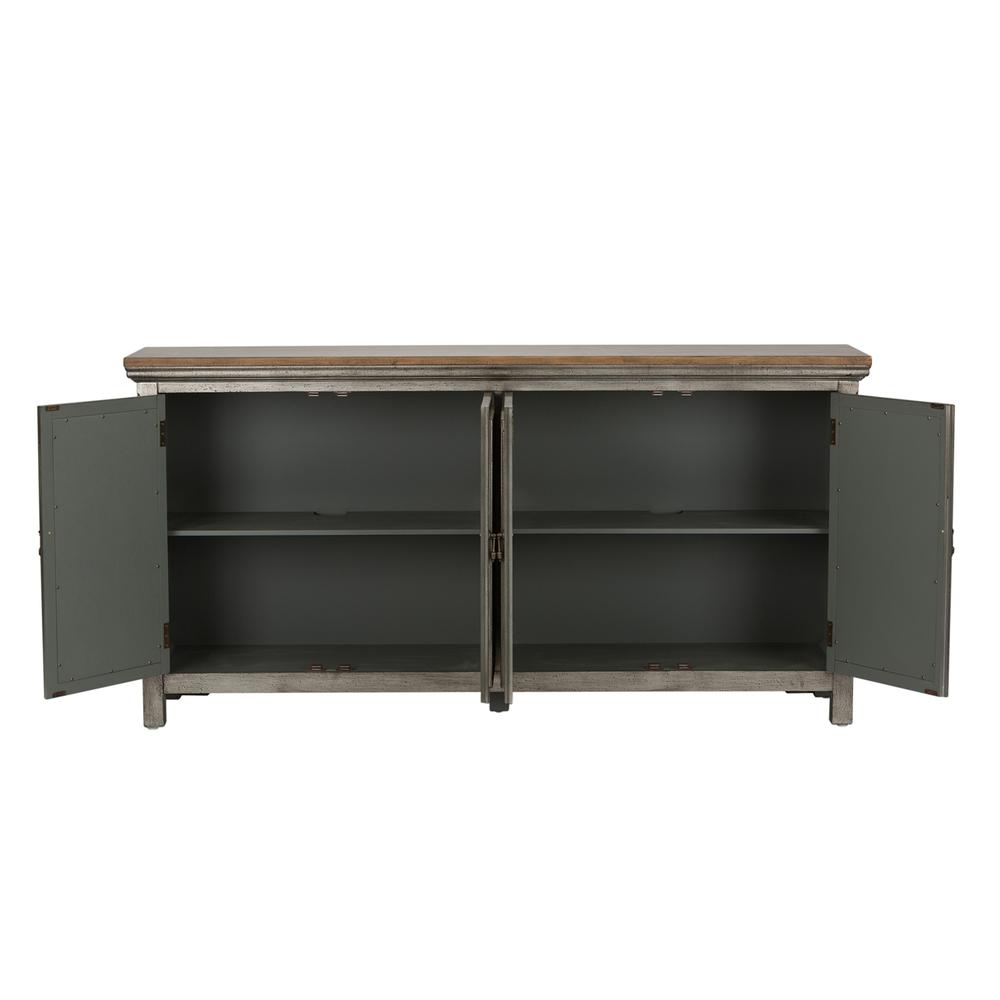 Westridge 4 Door Accent Cabinet in Wirebrushed Gray