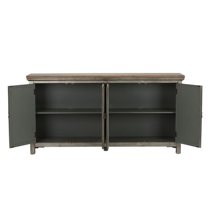 Westridge 4 Door Accent Cabinet in Wirebrushed Gray