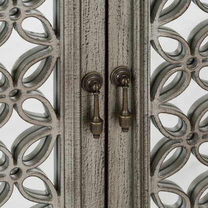Westridge 4 Door Accent Cabinet in Wirebrushed Gray