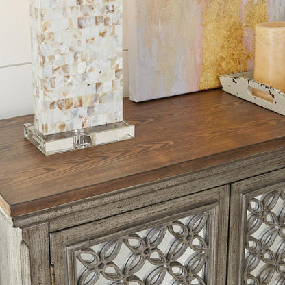 Westridge 4 Door Accent Cabinet in Wirebrushed Gray