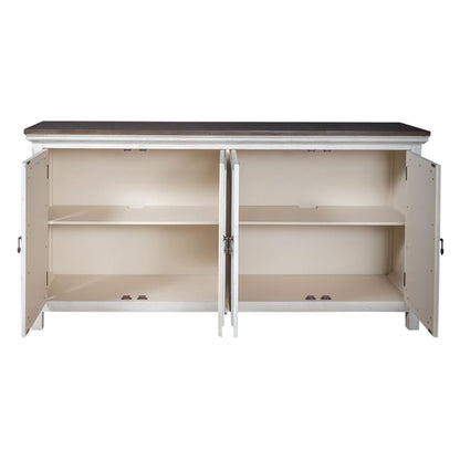Westridge 4 Door Accent Cabinet in Wirebrushed Gray