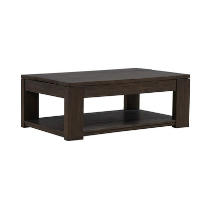 3 Piece Set - Lift Top Cocktail Table, 2 End Tables - Bark