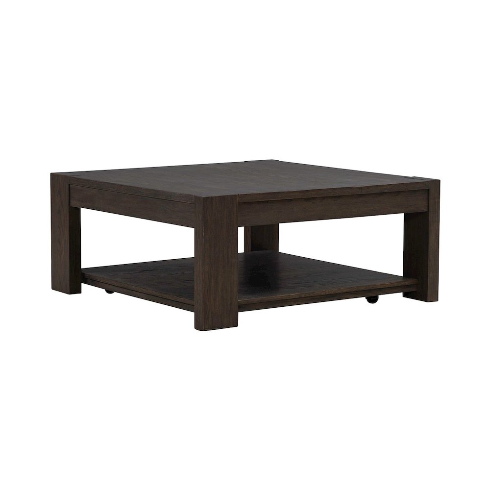 3 Piece Set - Square Cocktail Table, 2 End Tables - Bark