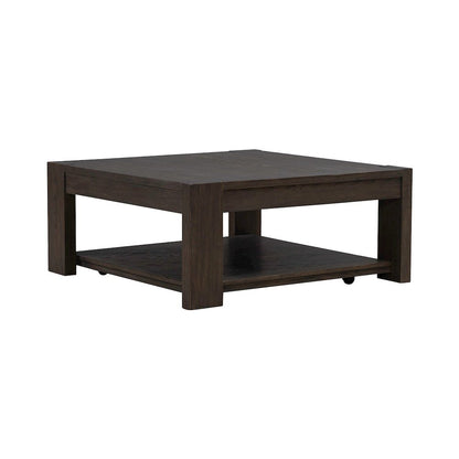 3 Piece Set - Square Cocktail Table, 2 End Tables - Bark