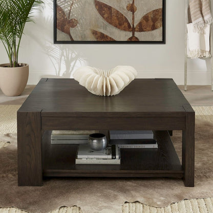 3 Piece Set - Square Cocktail Table, 2 End Tables - Bark