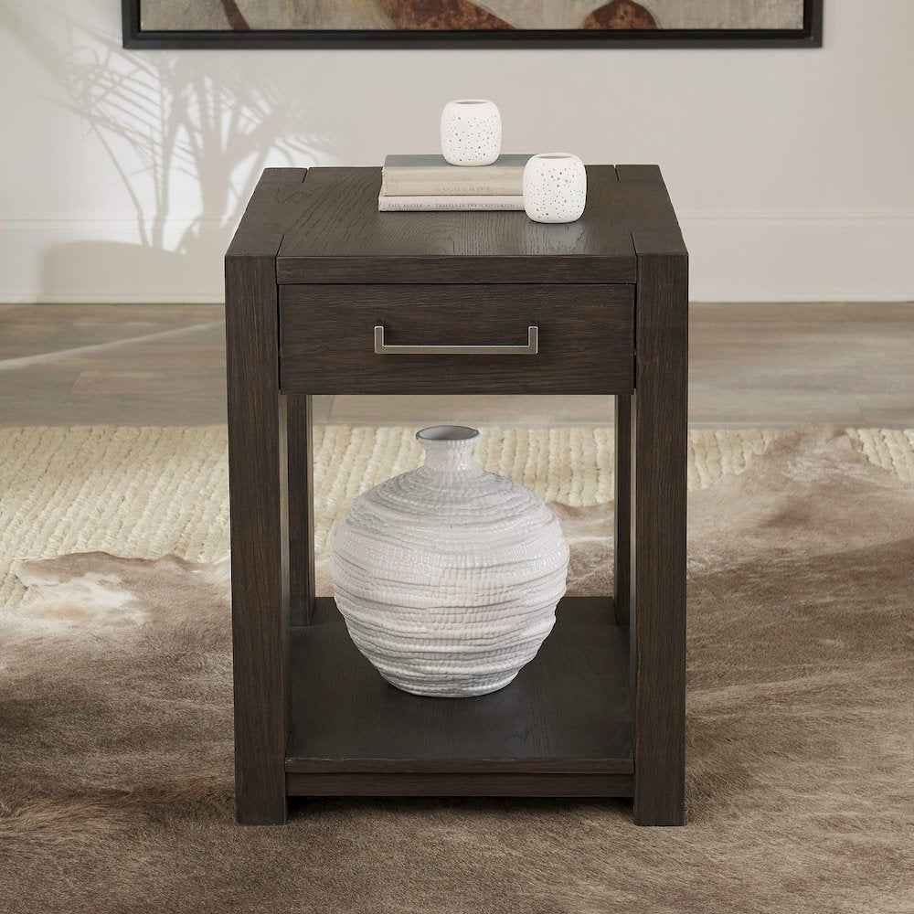 Lennox Hill Living Room Chairside Table  - Bark