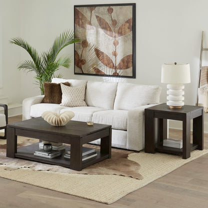 3 Piece Set - Lift Top Cocktail Table, 2 End Tables - Bark
