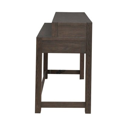 Lennox Hill Living Room Console Bar Table with Charging Station - Bark