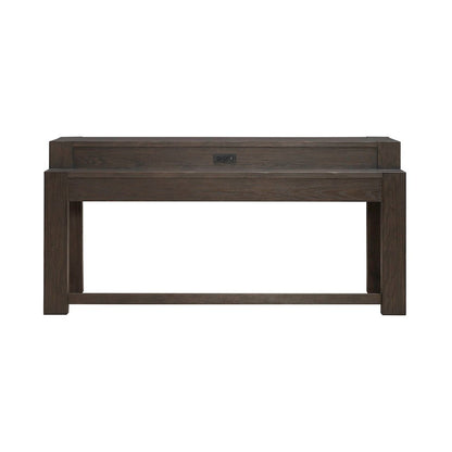 Lennox Hill Living Room Console Bar Table with Charging Station - Bark