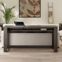 Lennox Hill Living Room Console Bar Table with Charging Station - Bark