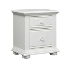 Oyster White Nightstand with 2 Drawers and Cottage Style