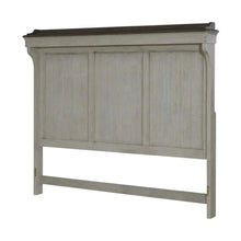 Weathered Linen Finish Headboard with Dusty Taupe Tops Wood Veneers