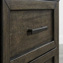 Rustic Brown Nightstand with 2 Drawers and Saw Cut Finish