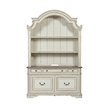 Antique White 3-Piece Office Desk And Hutch Set With Traditional Design