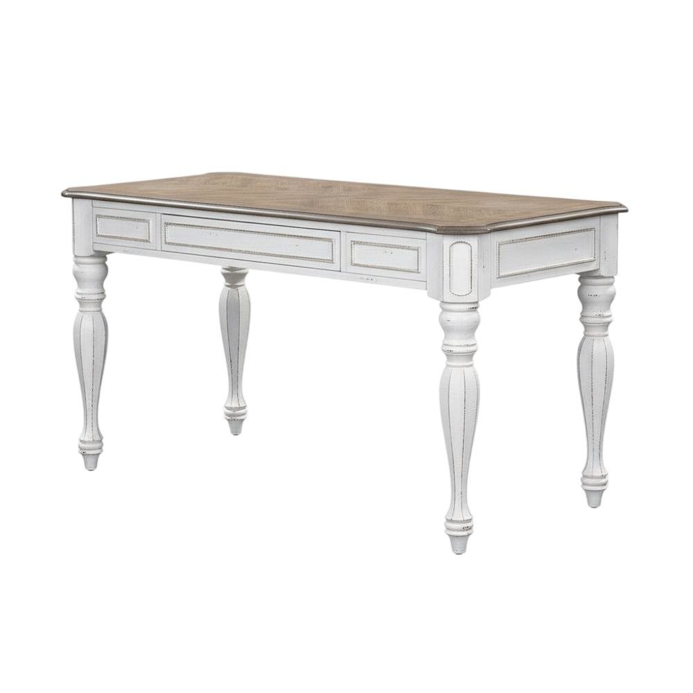 Antique White Lift Top Writing Desk With Rubberwood And Veneers