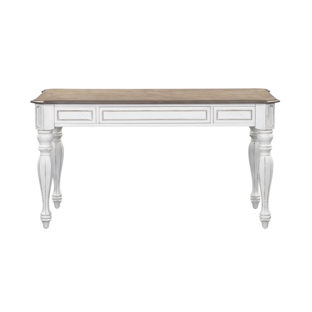 Antique White Lift Top Writing Desk With Rubberwood And Veneers