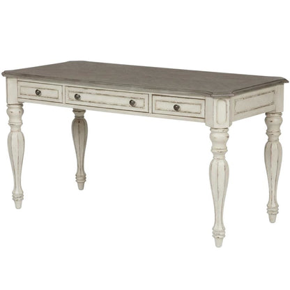 Antique White Writing Desk With Rubberwood And Oak Veneers For Home Office