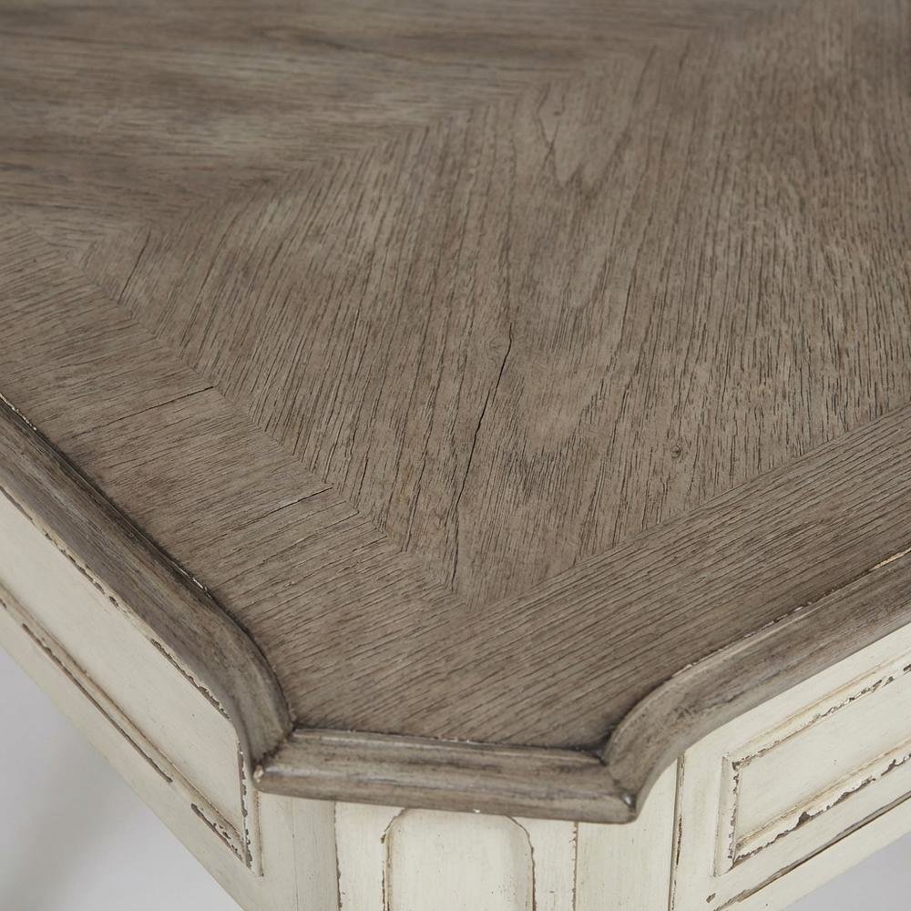 Antique White Writing Desk With Rubberwood And Oak Veneers For Home Office