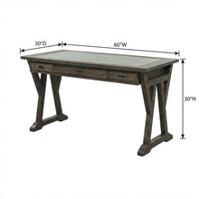 Rustic Saddle 3-Piece Computer Desk Set - Transitional Design, Solid Wood