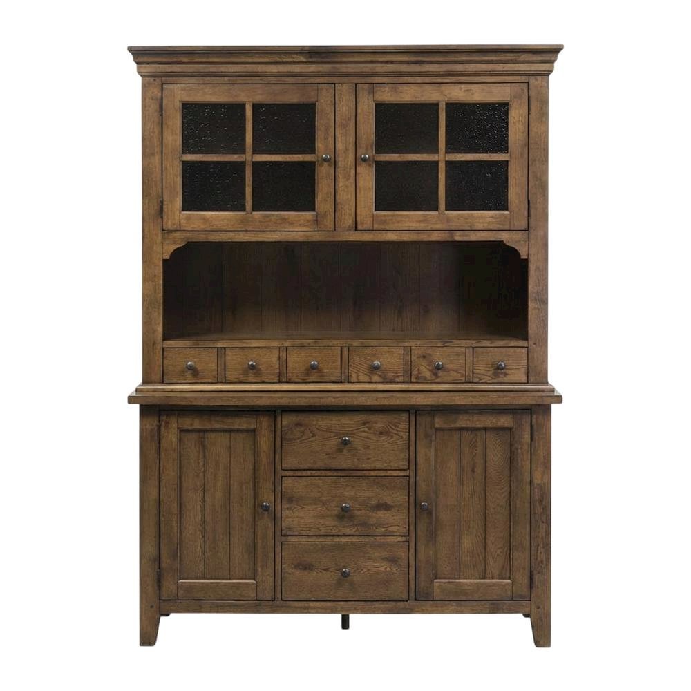 Traditional Rubberwood and White Oak Buffet with Ample Storage