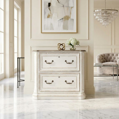 Antique White Jr Executive Media Lateral File with Ample Storage