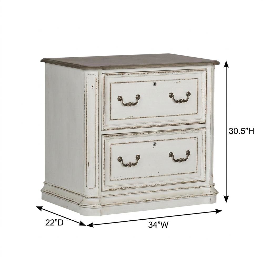 Antique White Jr Executive Media Lateral File with Ample Storage
