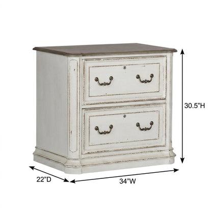 Antique White Jr Executive Media Lateral File with Ample Storage