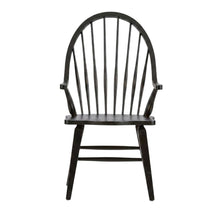 Windsor Back Armchair in Black with Elegant Tobacco Finish
