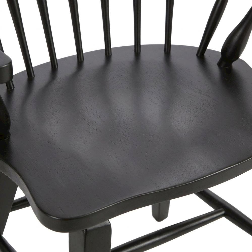 Windsor Back Armchair in Black with Elegant Tobacco Finish