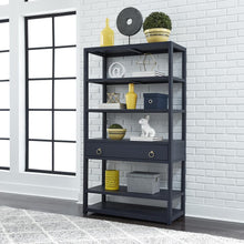 East End Accent Bookcase in Wirebrushed Denim