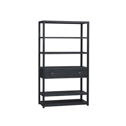 East End Accent Bookcase in Wirebrushed Denim