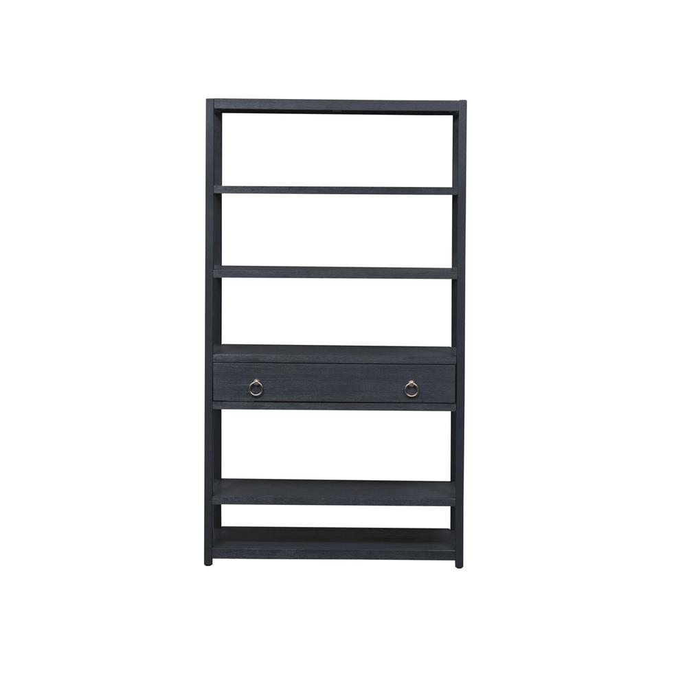 East End Accent Bookcase in Wirebrushed Denim
