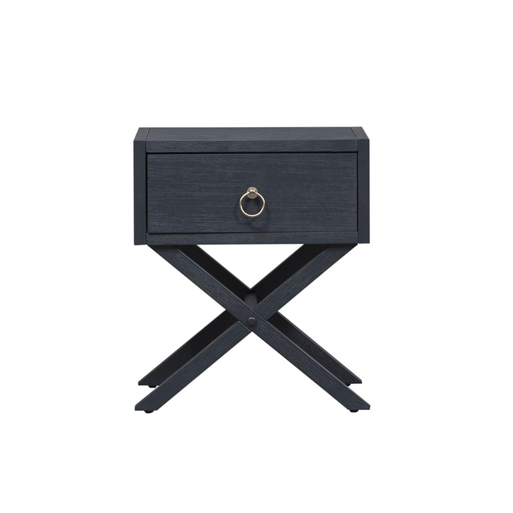 East End 1 Drawer Accent Table in Wirebrushed Denim