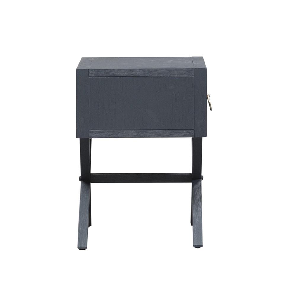 East End 1 Drawer Accent Table in Wirebrushed Denim