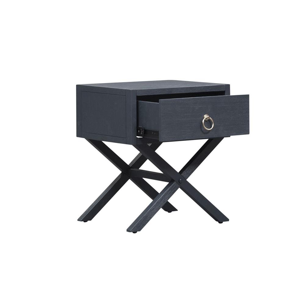 East End 1 Drawer Accent Table in Wirebrushed Denim