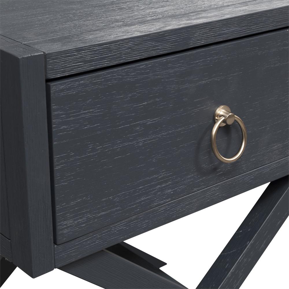 East End 1 Drawer Accent Table in Wirebrushed Denim